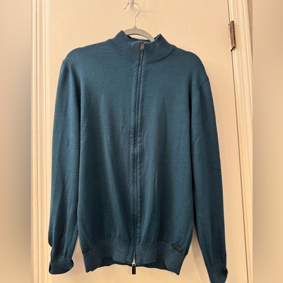 Bigotti Men’s Zip up Mock Neck Wool Blend Cardigan Sweater Zip Up Size S - Picture 4 of 14